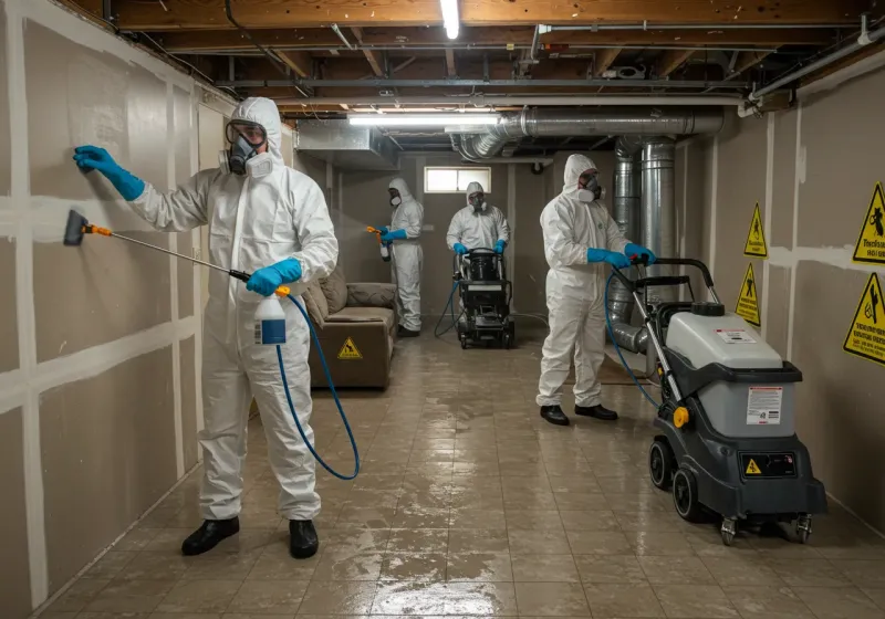 Basement Moisture Removal and Structural Drying process in Caldwell, NJ